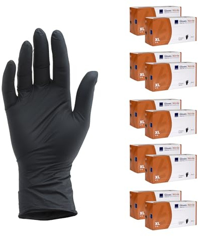 ABENA Nitrilhandschuhe XL, 2000 Stück – Einmalhandschuhe Schwarz, handschuhe einweg, puderfreie & latexfreie – Einweghandschuhe in S, M, L & XL verfügbar
