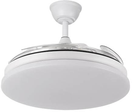 FABRILAMP Ventilador Dc Tridente 59w Blanco 4aspas Desp.108d 6980lm Reg.intensidad Remoto+temporizador+memoria 3000-4000-6000k