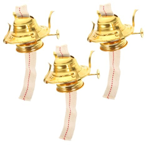 VINTORKY 3 Stücke Öl Lampe Docht Kerosin Lampe Zubehör Ersatz Dochte Metall Basis Für