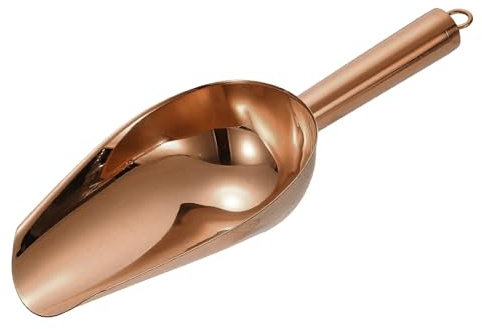 sourcing map Metal Ice Scoop, 9.8 x 3.5Stainless Steel Ice Scooper for Kitchen Party Bar Wedding Use, Rose Gold