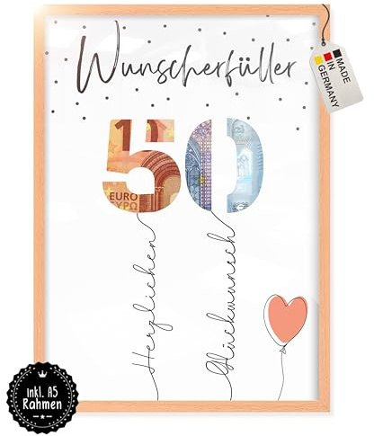 myDreamwork - Geschenk zum 50 Geburtstag - Geschenkidee zum 50 Geburtstag - Frau - im Rahmen (DIN A5)