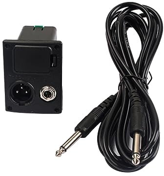 SHINEOFI Acoustic Guitar Eq Battery Box with Cable Flat Mounting Case for Active Pickup Bass Ukulele Compatible with Guitar Amplifiers Effects Pedals