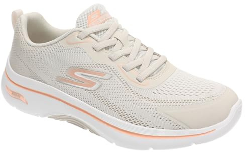 Skechers Women's Go Walk Arch Fit 2.0 Cassy Sneaker, Natural/Peach, 7.5