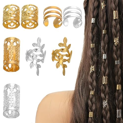 Bangbobi 80 Stück Hair Accessories, Haar Schmuck, Ins-Style Haarperlen zum Klipsen, Dreadlocks Schmuck für Frauen & Mädchen (Eisen, Ins-Fashion)
