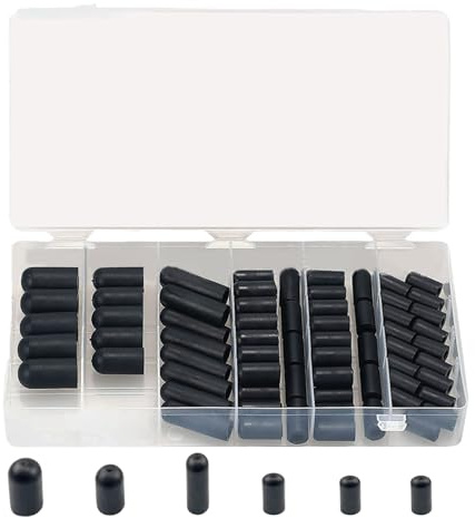 Assorted Vacuum Plugs, Rubber End Caps Set for Automotive Use, 80pcs Vacuum Hose Block Off Caps, Carburetor Manifold and Engine Repair, Organized Box Kit Garage Workshop Use