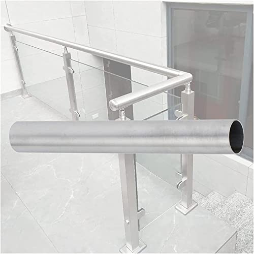 Barandilla de cristal para escaleras de interior, eje de acero inoxidable 304 para terraza y balcón, sistema de soporte de montaje en suelo, altura ajustable, diseño moderno (color: Ro)