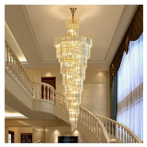 Ceiling Lámpara Colgante de suspensión de Cristal de lámpara de lámpara de lámpara Grande para la Escalera de Hotel de Villa luminaria Colgante decoración Viva