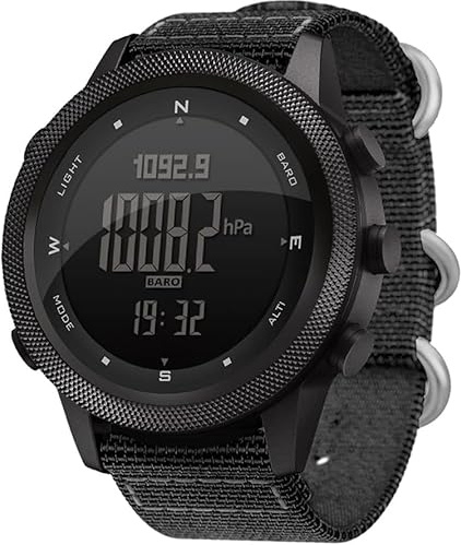 Montre De Sport De Plein Air Montre-Bracelet Militaire Numérique Multifonction étanche Montres De L’armée avec Boussole Altimètre Thermomètre Podomètre LED Alarme De Rétroéclairage