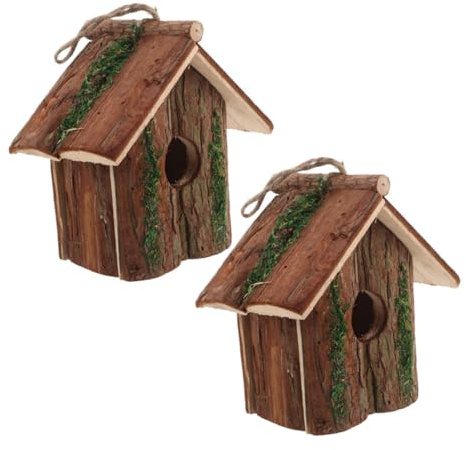 SUPVOX 2 Pezzi per Uccelli da in Naturale Villa Nido da Appendere per e Balcone Design Cottage Facile Installazione