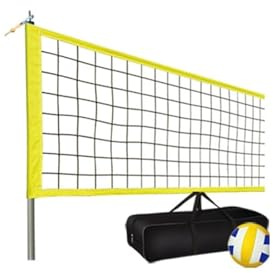 Volleyball-Trainingsgeräte Tragbares, professionelles Outdoor-Volleyballnetz-Set mit höhenverstellbaren Stahlstangen und Anti-Sag-System – Trainingsausrüstung(Basic Models)