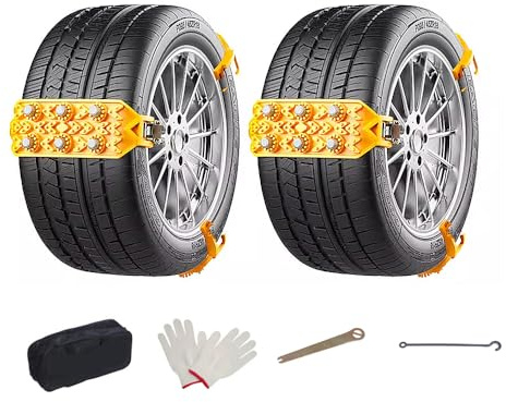 TgGreat Schneeketten FüR Mercedes Ben z SLK 2010-2016, Schneekette, Reifenketten, Anti-Rutsch Wiederverwendbare FüR Reifenbreiten 165-265mm FüR Matsch Sand Schnee EIS GeläNdefahrten,Yellow-6pcs
