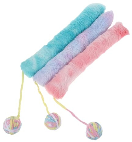 Toyvian Lot de 3 Coussins Jouets pour Chats en Peluche Tie-Dye Jouets à Mâcher et Coussins pour Chatons D’intérieur pour Stimuler Le Jeu Mastication
