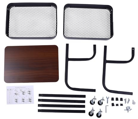 Haofy Carro Rodante de 3 Niveles con Mesa, Carro Utilitario de Metal Resistente, Ruedas Bloqueables, Almacenamiento Móvil para Cocina, Oficina y Dormitorio