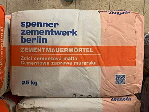 Zementmauermörtel 25KG für stark beanspruchtes Mauerwerk (Kelleraußenwände, Gewölbe oder bewehrtes Mauerwerk)