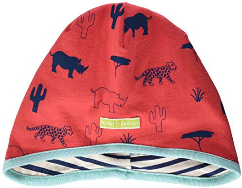 loud + proud Unisex Baby Mütze Wendemütze mit Druck, aus Bio Baumwolle, GOTS zertiziziert 7042, Gr. 41/43 (Herstellergröße: 74/80), Rot (Cayenne Cay)