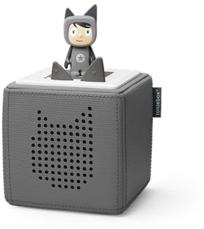 Tonies Starterset: Toniebox, grau + 1 Creative-Tonie - Hörbuch-Player und Musik-Player für Kinder - Spielzeug für Jungen und Mädchen im Alter von 3-7 Jahren