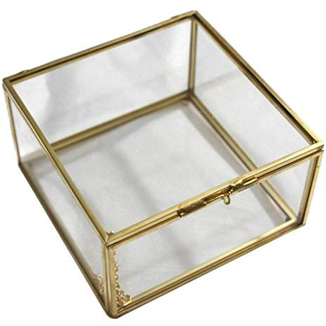 Tubayia Geometrisches Glasterrarium Garten Zimmerpflanze Blumentopf Glas Schmuckschatulle Sukkulenten Pflanzer Terrarium Kasten