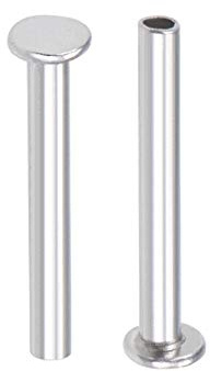 sourcing map 100 Stk. Aluminium Flachkopf Halbröhrennieten Silber M2x16mm