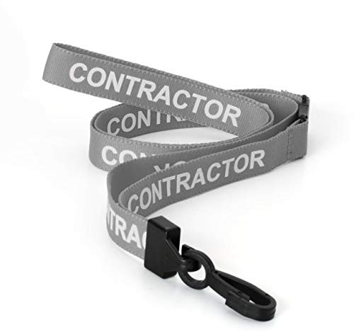 CKB LTD Grå entreprenör nyckelband brytning säkerhet snodd halsrem svängbar plastklämma för ID-korthållare dra snabbfrigörande design paket med 10