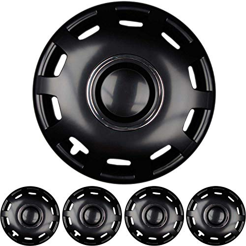 4X Premium Design Radkappen Radzierblenden 'Alabaster' 16 Zoll in Schwarz
