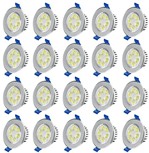 Froadp 20 Stück Einbauleuchten Decken, 230V LED Deckenleuchte Flach Einbaustrahler Set, Aluminium Deckenspots Haushalt, Ultraslim LED Spots für Wohnzimmer Bad Küche Büro (3W, Warmweiß)