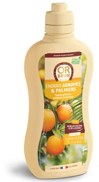 OR BRUN Engrais Agrumes & Palmiers - 1L - Fruits et Feuillage Plus Denses & Enrichit Les Plantes - Fabriqué En France - Utilisable En Agriculture Biologique OBRECLAGR1