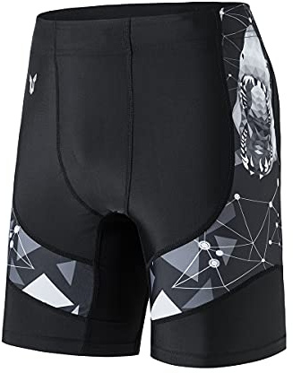 HUGE SPORTS Men's Swim Shorts Compression Swimming Jammer Cool Dry Active Swimsuit Swimming Athletic Workout Running Shorts Beast Layer(Shark,M)