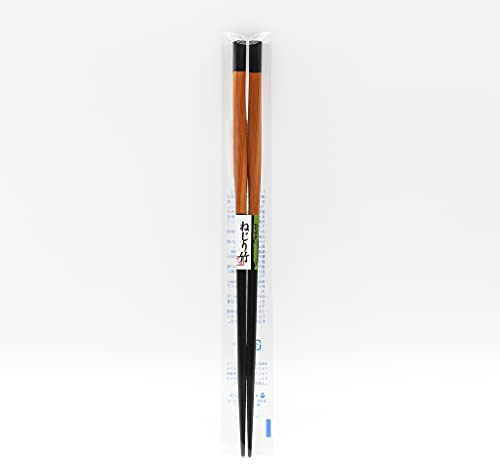 Ishida Twisted Carbonised Wood Chopsticks, Partially Painted Black 230mm (Made in Japan)