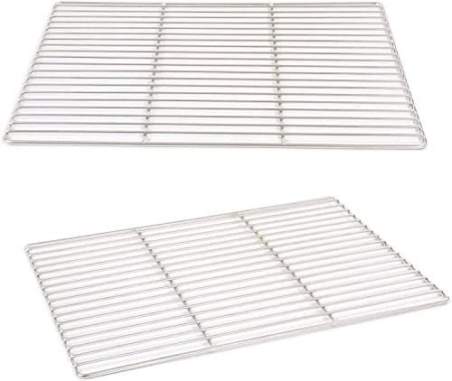 Grillrost 49.5 x 32.4 cm aus Edelstahl rostfrei und elektropoliert Grillstabdurchmesser 4 mm, Grillstabdurchmesser Rand 6 mm