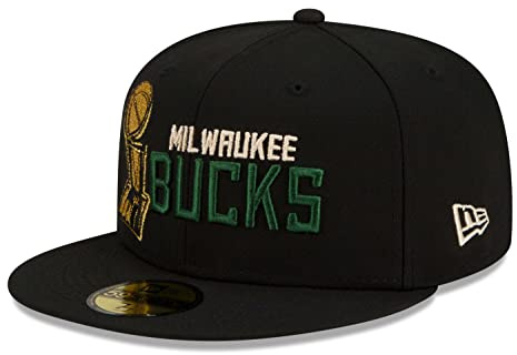 New Era 59Fifty Bucks Champs 2021 KepsEra Damer/Herrar - flat brim hatt basebollkeps fitted cap Sluten på baksidan, med skärm Höst Sommar Vår Vinter Sommar-Vinter - 7 1/4 (57,7 cm) svart