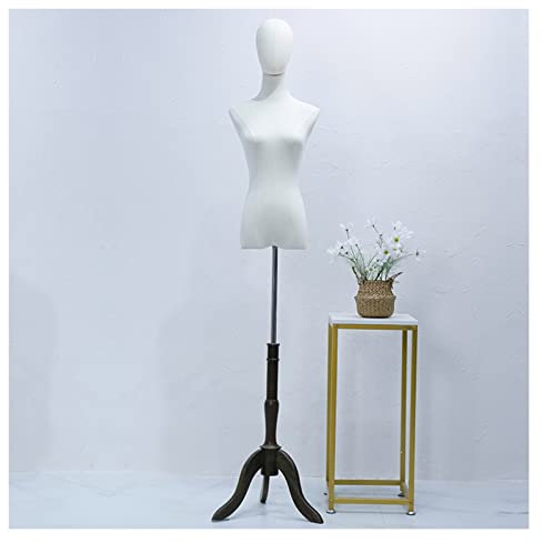 LXLIGHTS Schneiderpuppen Damen Torso, Halbe Skala Mannequin Körper Kleiderordnung Mit Einstellbar Hölzern Stativ Base Stand für Kleidung Kleid Schmuck Display Schaufensterpuppe, 2 Farben