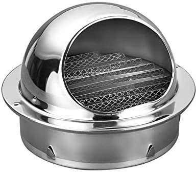 Griglia Di Ventilazione A Sfera Da 80 125 150 200mm, Griglia Di Ventilazione A Parete, Protegge Dalle Intemperie, Coperchio Griglia Aerazione Per Ufficio, Cucina, Bagno, Ventilazione ( Color : Silver