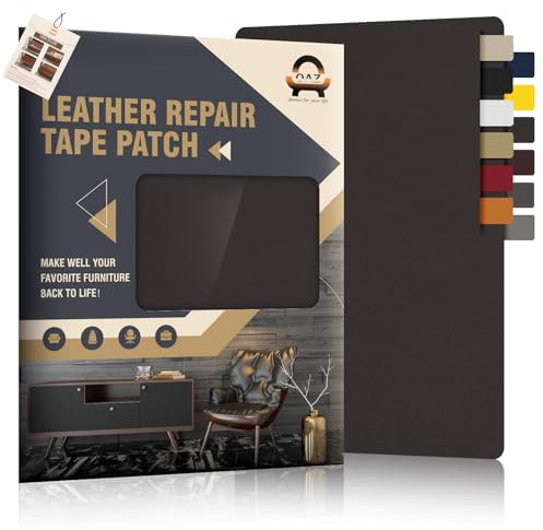 OAZ Leder Reparatur Patch, 21x28cm 2 Stück Selbstklebend, für Möbel, Autositze, Handtaschen, Jacken, Leder Renovierung, Schwarz