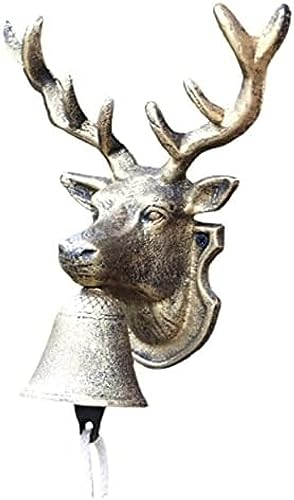 Türklingel Mit Hirschkopf, Eisen, Hängende Türglocke, Abendessenglocken Für Den Außenbereich, Garten, Hinterhof, Bauernhof, Kirche, Schule, Di,Friendly32