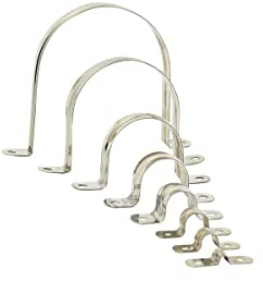 Boxonly Morsetto per cinghia per tubi di fissaggio in acciaio inossidabile Clip per sella a forma di U Morsetto per tubo a due fori Clip di tensione per tubo ad anello a U Morsetto per tubo 22 mm 10