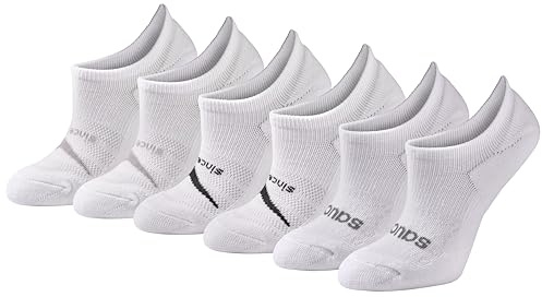 Saucony Women's RunDry Performance Selective Cushion Socks, Available in S-L (6, 12 Pairs), Sneaker White/Grey (6 Pairs), Medium