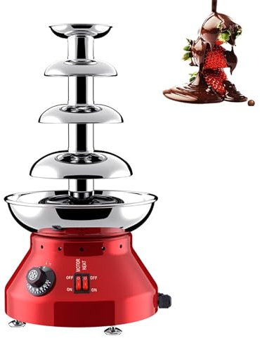 4 Tier Electric Fondue Tower with Adjustable Temperature Range and Detachable Serving Tray - Perfect for Birthday Parties