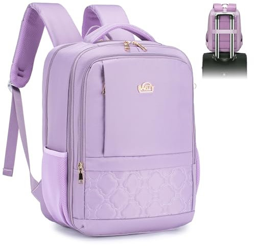 BAGZY Handgepäck Koffer 40x30x20 Wizzair, Damen Reisetasche Handgepäck Flugzeug Wasserdicht Laptoprucksack 15.6 Zoll Handgepäck Rucksack ，für Kurztrips, Arbeit, Studenten, Lila