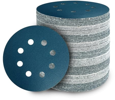 GEOGIEEW 100 Pièces Disques Abrasifs 125mm Grain 400 Papier Poncer 8 Trous Disque Poncage pour Ponceuse Excentrique