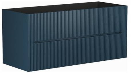 Vente-unique - Mobile sotto lavabo sospeso striato 120 cm Blu - PAVANI