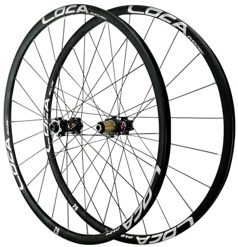 GEIRONV 26/27.5/29 Pollici MTB Bike Wheelset, Perno Passante 15 * 100/12/142mm Freno A Disco 24 Fori Lega di Alluminio Anteriore 2 Posteriore 4 Cuscinetti Cerchio 8-12 velocità(Black,26inch)