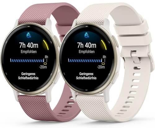 Oumida 2 Stück Garmin Armband für Garmin Vivoactive 5/3, Garmin Venu/Venu 2 Plus/Venu Sq/Venu Sq 2 Music, Garmin Forerunner 55/165 für Damen Herren, 20mm Silikon Armbänder Sport Ersatz Uhrenarmband