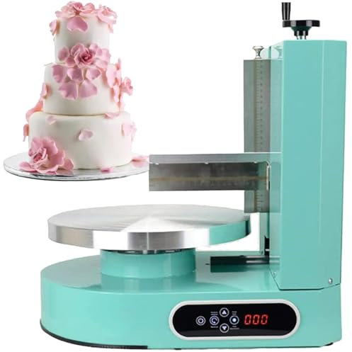 URJWAN Baking Birthday Cake Tools Birthday Cake Icing Machine Automatic Decorating Cake Coating Smoothing Scraping Machine Cake Icing Machine Adjustable Cake Icing Smoother Tool,Green