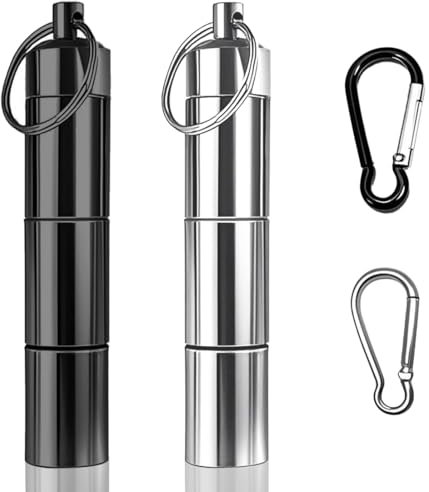 XYTAHDM 2 Pezzi Porta Pastiglie, con Moschettone,Design a 3 Sezioni, Portapillole Giornaliero Tascabile,Portapillole Medicine in Salute e Cura Della Persona per Viaggi All'aperto