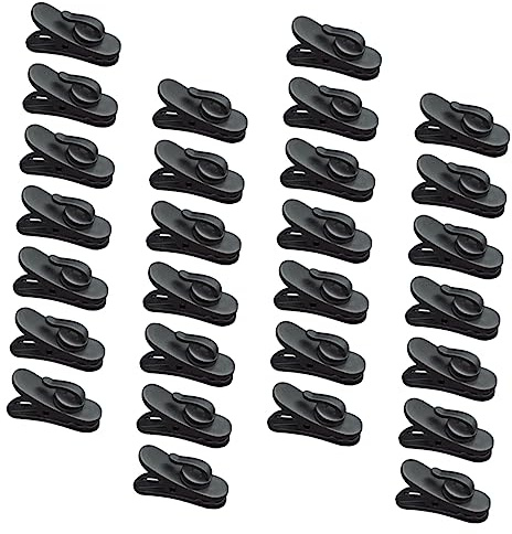 Vaguelly 100pcs Black Plastic Rotating Headset Wire Clips Clamps for Headset Cables, Holds Heavy Headphones and Fits Horizontal Surfaces, for Home Or Office Cable Management