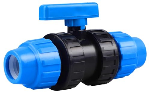 Wzzy Gurder 32 mm PE-rör kulventil plast klämkontakt PP-montering 2-vägs rörventil för 32 mm PE-rör (blå) slang