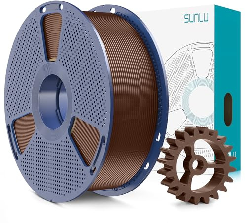 SUNLU PLA+2.0 Filament 1.75mm, Upgrade PLA Plus 3D Drucker Filament, Stärker und robuster, High Speed PLA+ Filament, Maßgenauigkeit +/-0,02mm, 1KG 3D Druck PLA+ Filament, Kaffee Braun