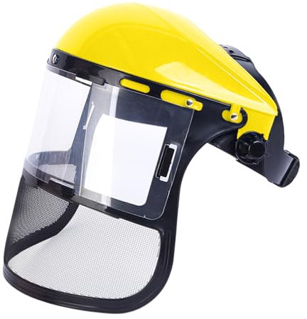 Sucritude Maschera Protettiva con Visiera a Rete per Decespugliatore, Casco per Giardinaggio, Protezione Viso