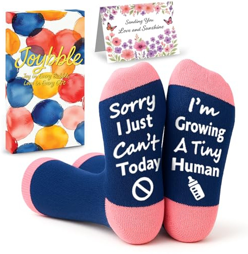 Joybble Cadeaux de grossesse pour future maman, chaussettes amusantes pour nouvelle maman enceinte, cadeaux de félicitations pour femme, cadeaux pour future maman, idées amusantes pour femmes, cadeaux