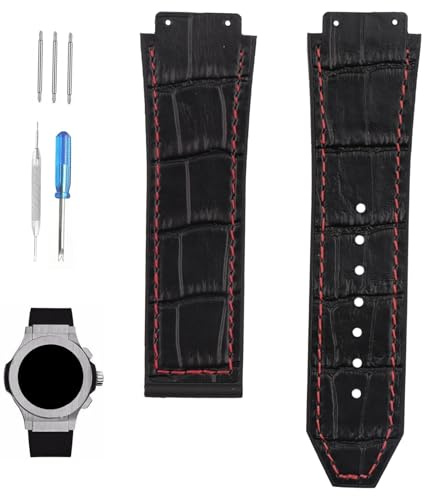 XIW Armband Compatible for 19mm× 25mm× 22mm Hublot Big Bang Uhrenarmband Leather Watch Band Replacement Strap for men Wirstband Strap women Bracelet